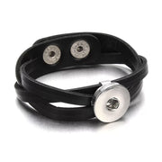 Armband zwart clicks /buttons incl. 2 gratis buttons naar keuze