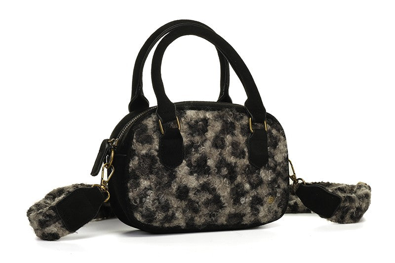 Schoudertas Winnipeg Zwart panterprint – Trendy en Functioneel