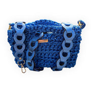 ByApril- Gehaakte mini crossbody tas in kobaltblauw met extra schouderband - HAIRPIN.NU