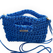 ByApril- Gehaakte mini crossbody tas in kobaltblauw met extra schouderband - HAIRPIN.NU