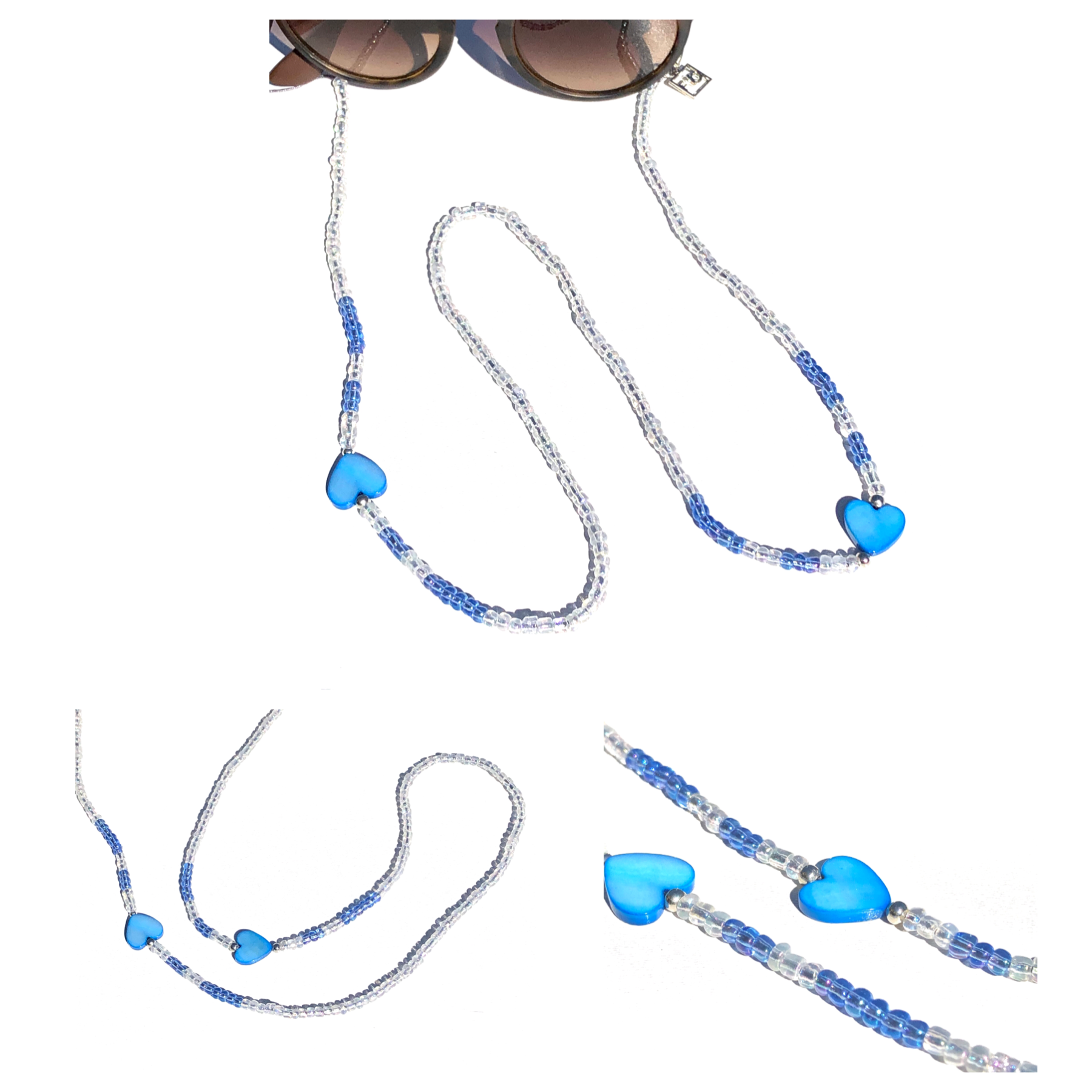 Brillenkoordje blauw love