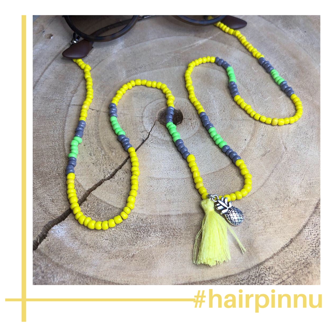 Brillenkoordje geel-groen