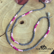 Brillenkoordje grijs-roze