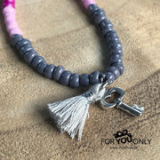 Brillenkoordje grijs-roze