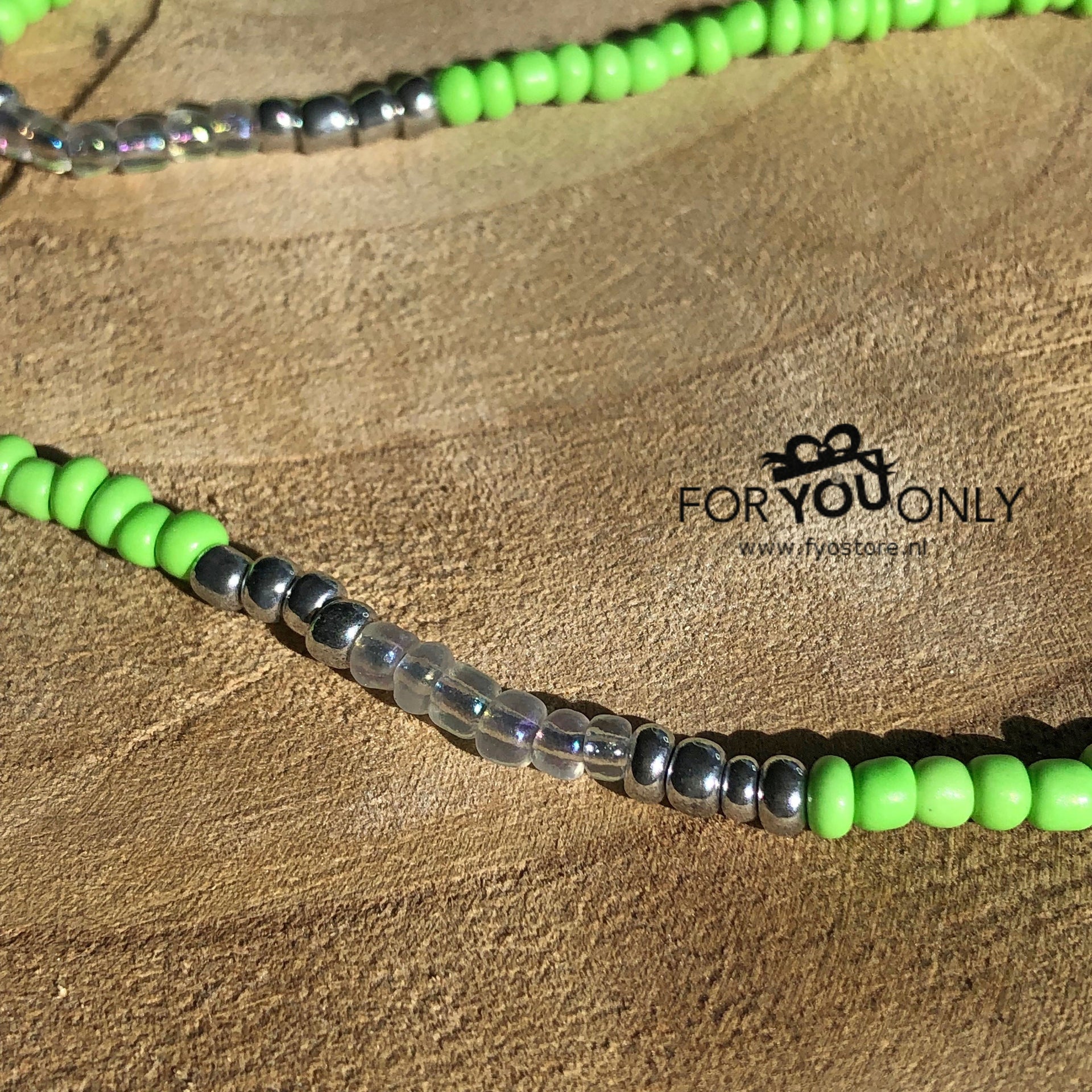 Brillenkoordje lichtgroen-grijs