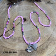 Brillenkoordje lichtroze-zilver