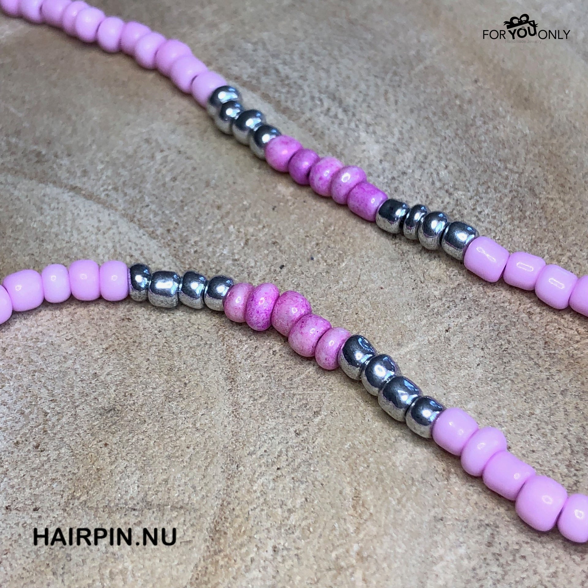 Brillenkoordje lichtroze-zilver