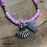 Brillenkoordje lichtroze-zilver