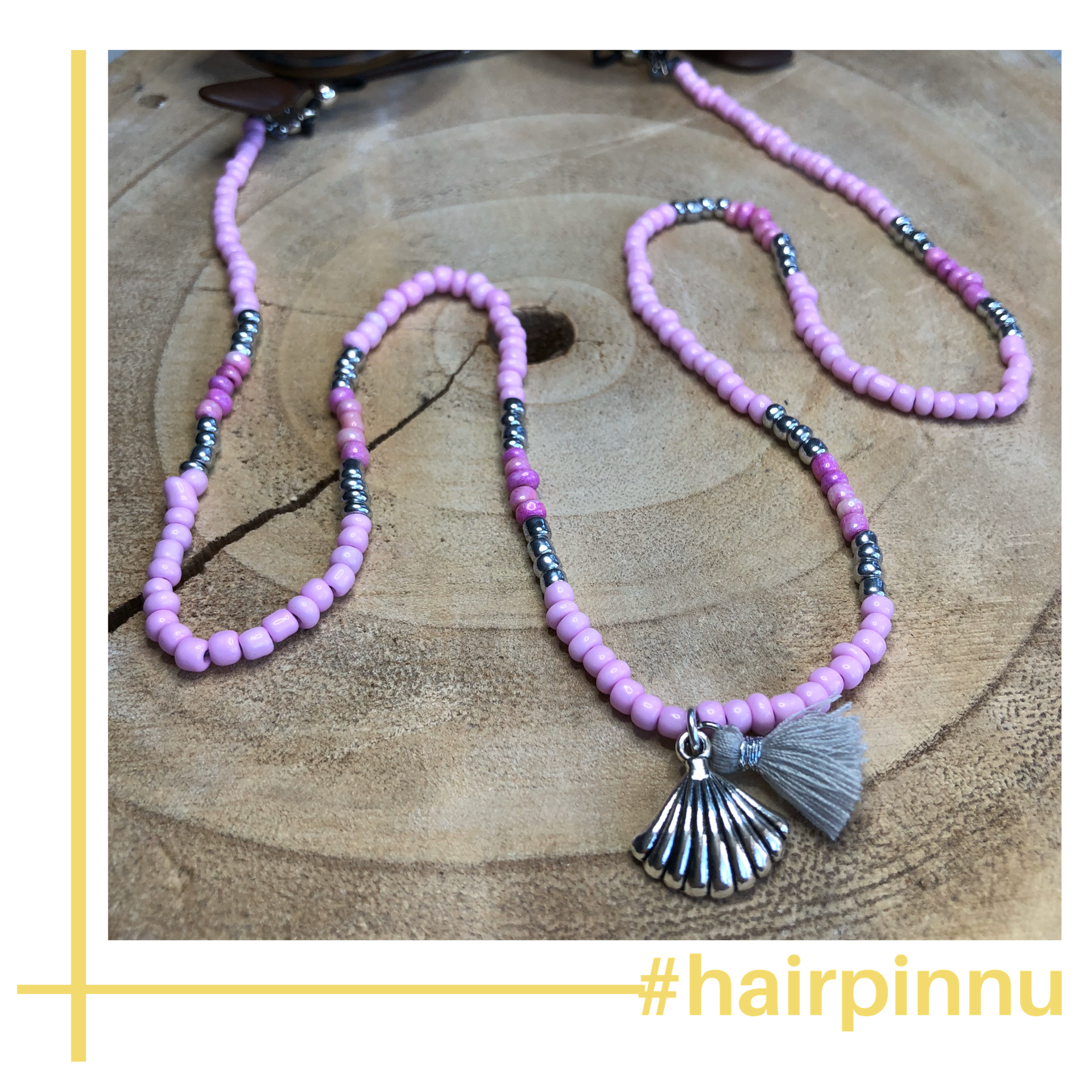 Brillenkoordje lichtroze-zilver