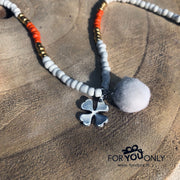 Brillenkoordje wit oranje goud