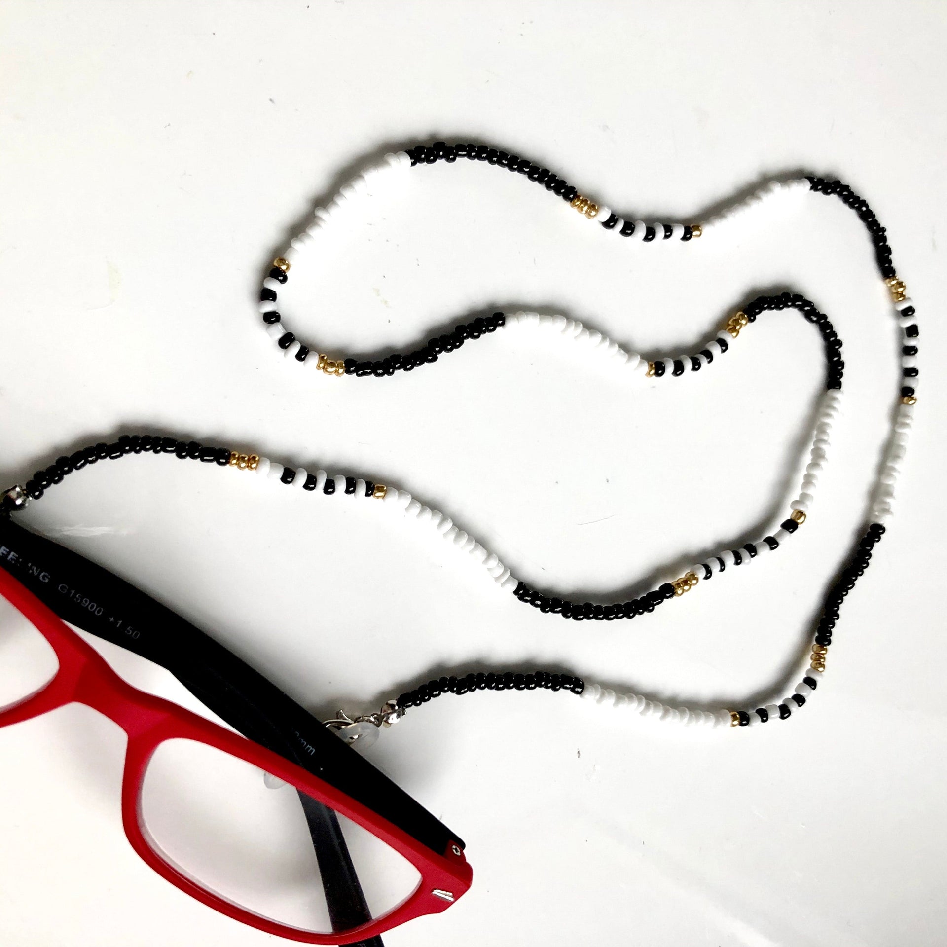 Brillenkoordje z/w-goud