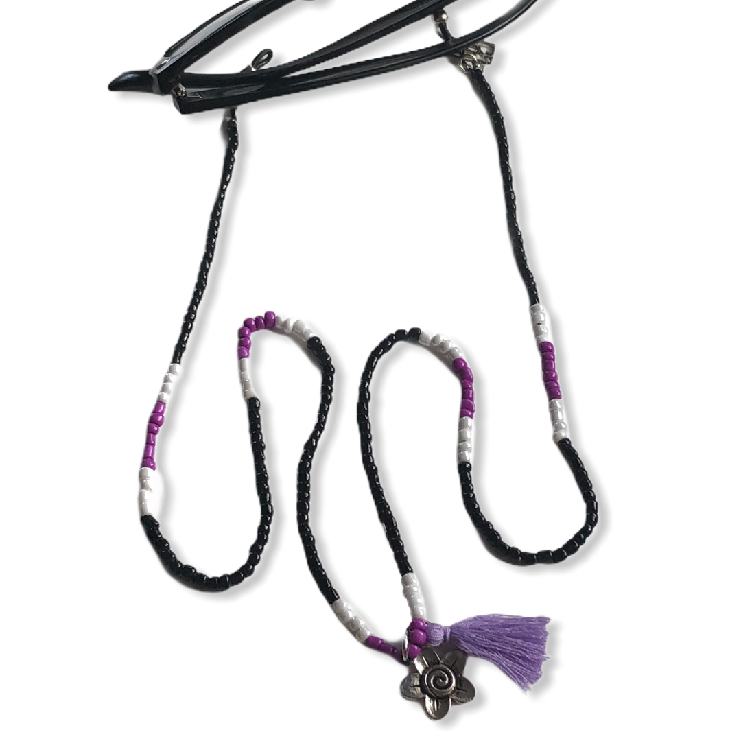 Brillenkoordje zwart lila