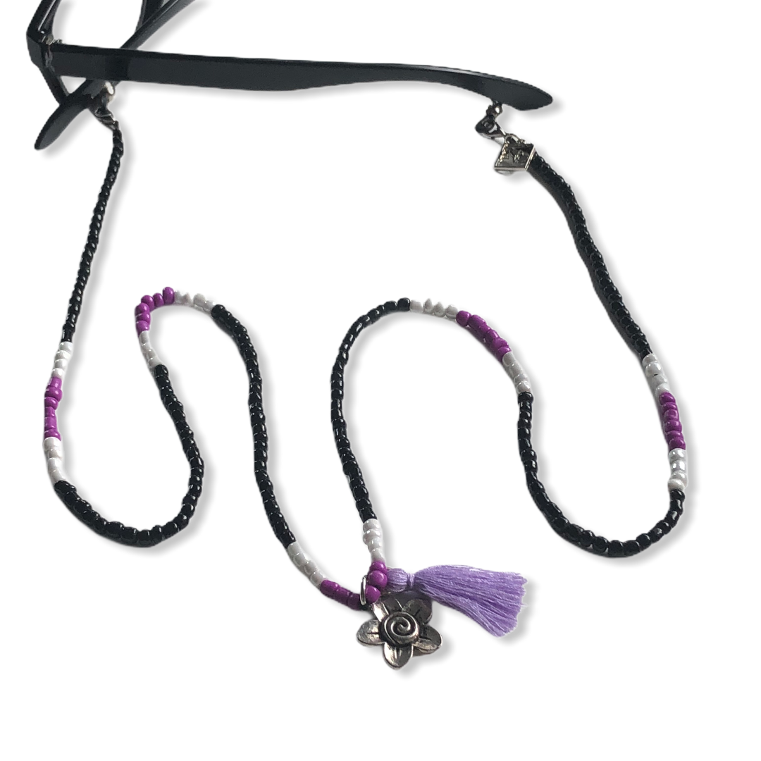 Brillenkoordje zwart lila