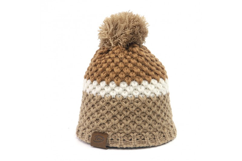 Camel licht combinatie warme gevoerde wintermuts - muts