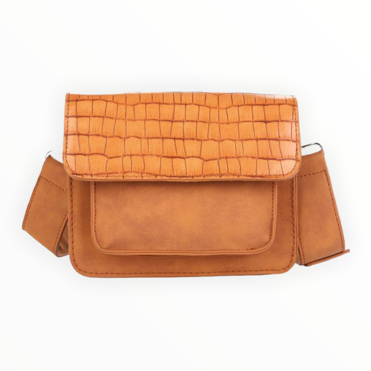 Camel schoudertasje met subtiele dieren print - tas