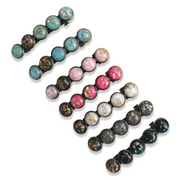 Color hairclip 5 cabochon haarspeld gold sparkle