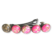 Color hairclip 5 cabochon haarspeld gold sparkle