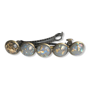 Color hairclip 5 cabochon haarspeld gold sparkle - grijs