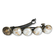 Color hairclip 5 cabochon haarspeld gold sparkle - wit