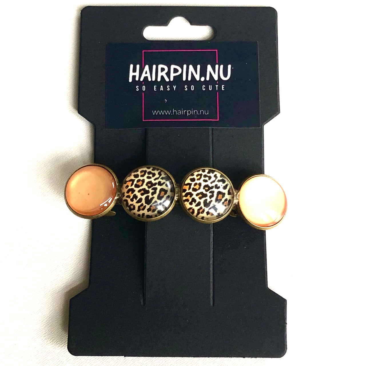 Color hairclip cabochon haarspeld print oranje xl