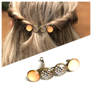 Color hairclip cabochon haarspeld print oranje xl