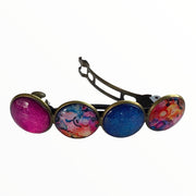 Color hairclip haarspeld blauw print xl