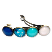 Color hairclip haarspeld blauw wit print xl - haarspelden