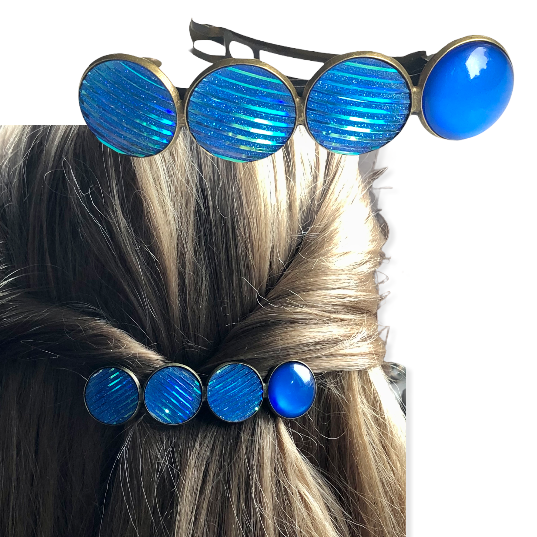 Color hairclip haarspeld blauw xl