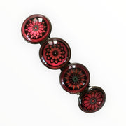 Color hairclip haarspeld bohemian ibiza boho rood zwartprint xl