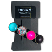 Color hairclip haarspeld boho roze print xl - haarspelden