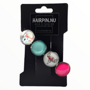 Color hairclip haarspeld boho roze turquoise ibiza xl - haarspelden