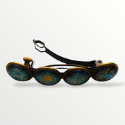 Color hairclip haarspeld bruin turquoise print xl - haarspelden