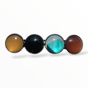 Color hairclip haarspeld bruin turquoise xl - haarspelden