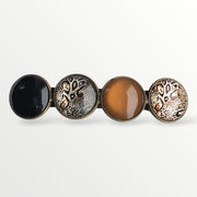 Color hairclip haarspeld bruin zwart print - haarspelden