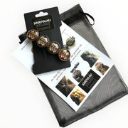 Color hairclip haarspeld bruinrood print xl