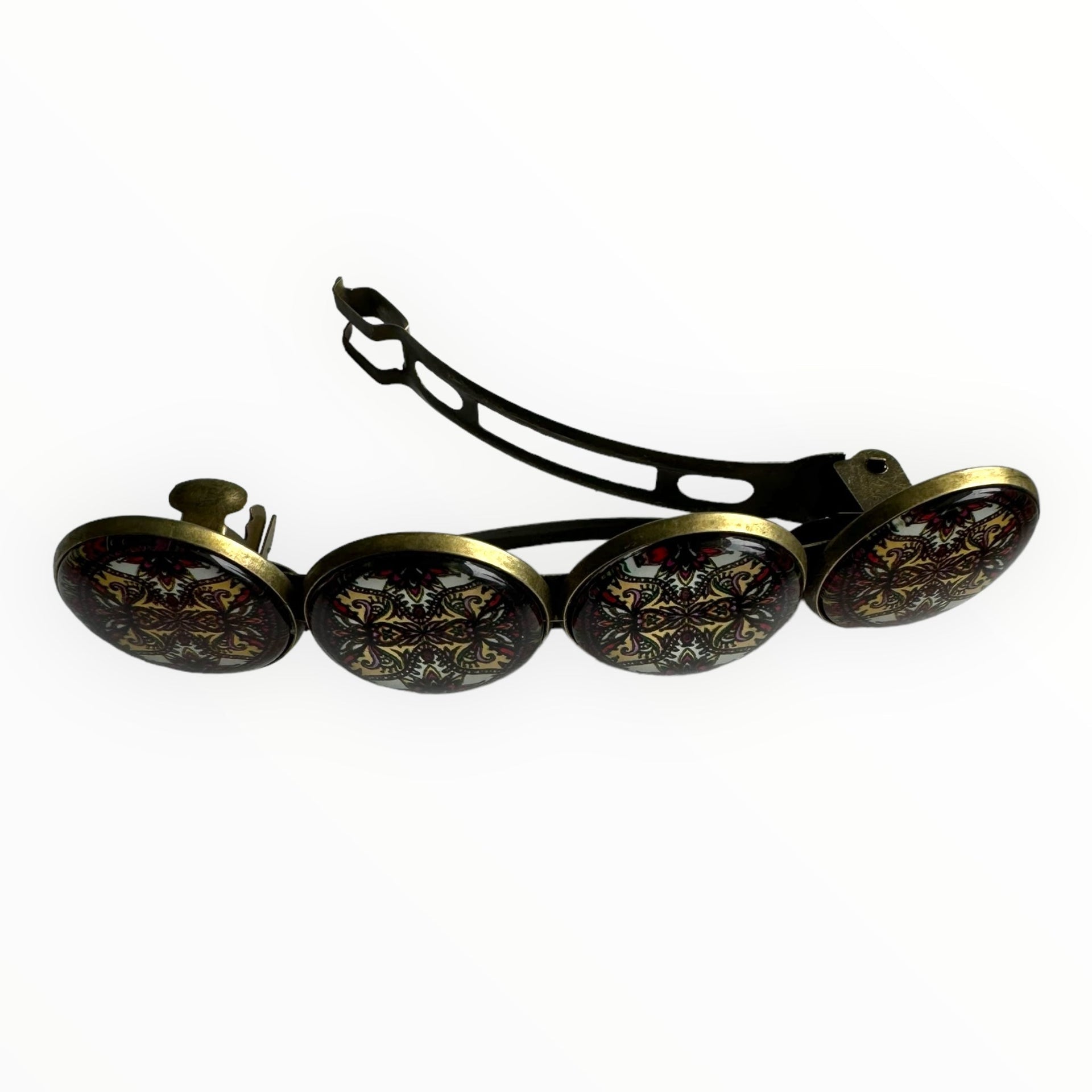 Color hairclip haarspeld bruinrood print xl