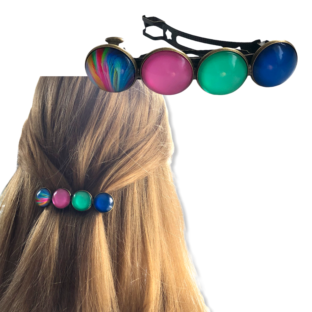 Color hairclip haarspeld colors groen blauw roze xl - haarspelden