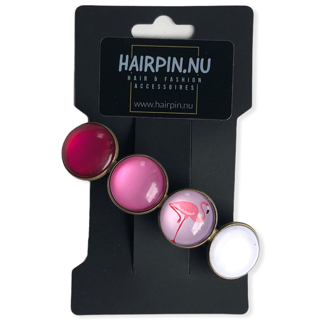 Color hairclip haarspeld flamingo roze xl - haarspelden