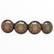 Color hairclip haarspeld geel rood print xl - haarspelden