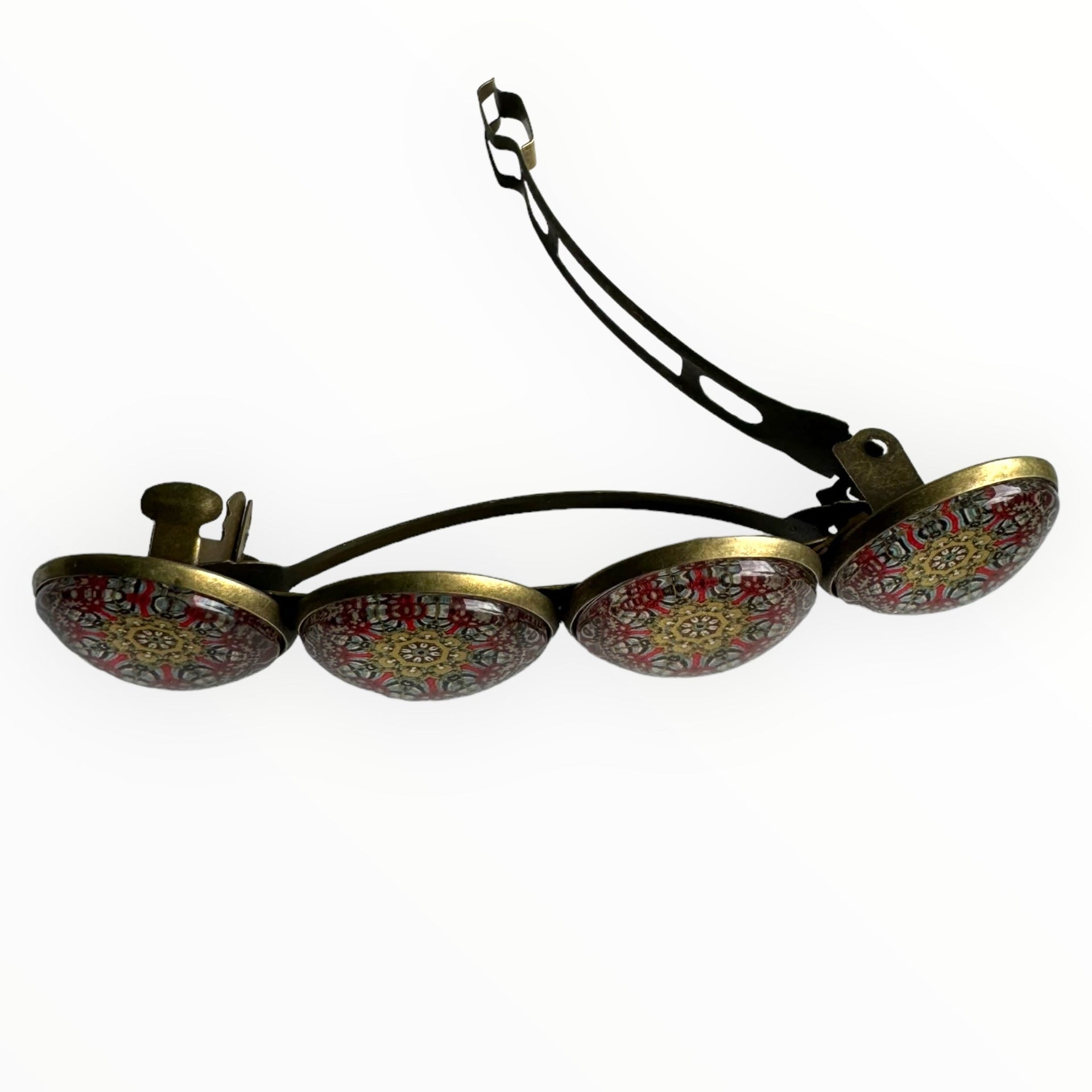 Color hairclip haarspeld geel rood print xl - haarspelden