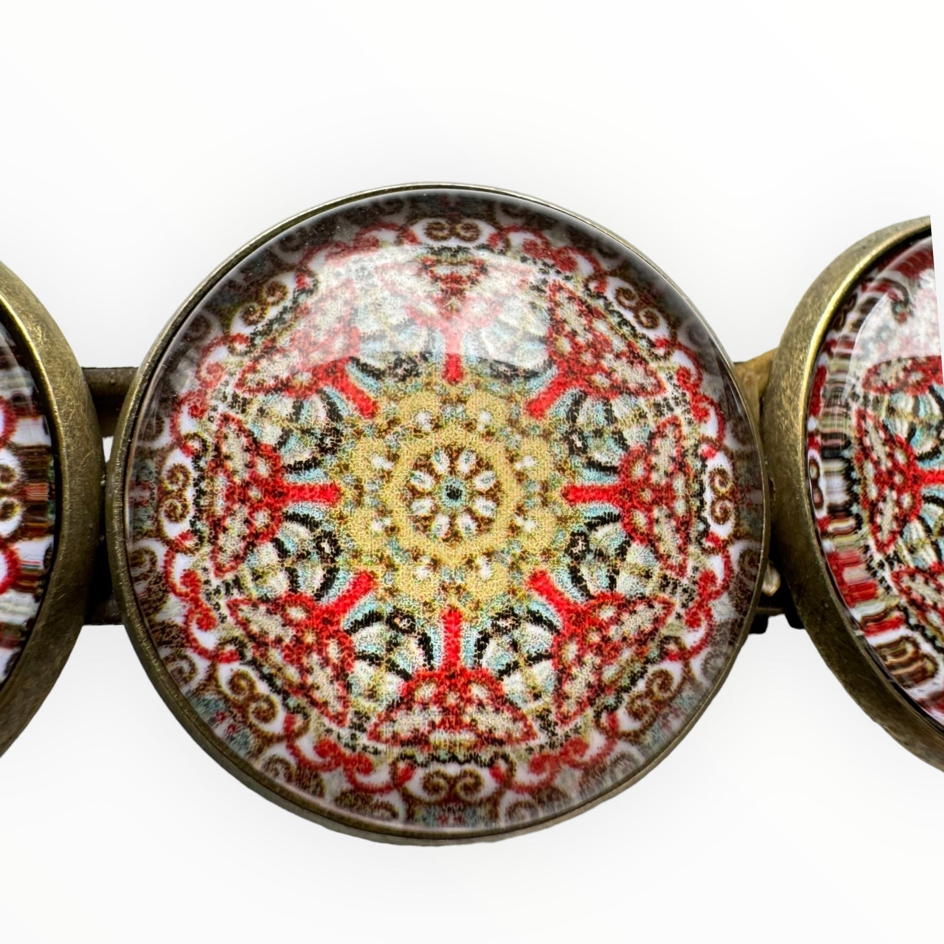 Color hairclip haarspeld geel rood print xl - haarspelden