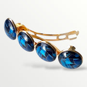 Color hairclip haarspeld goud blauw xl - haarspelden