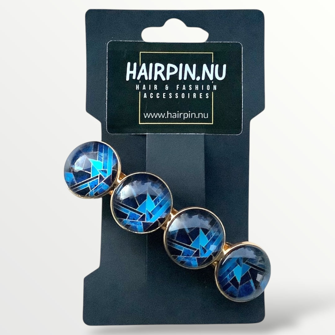 Color hairclip haarspeld goud blauw xl - haarspelden