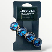 Color hairclip haarspeld goud blauw xl - haarspelden