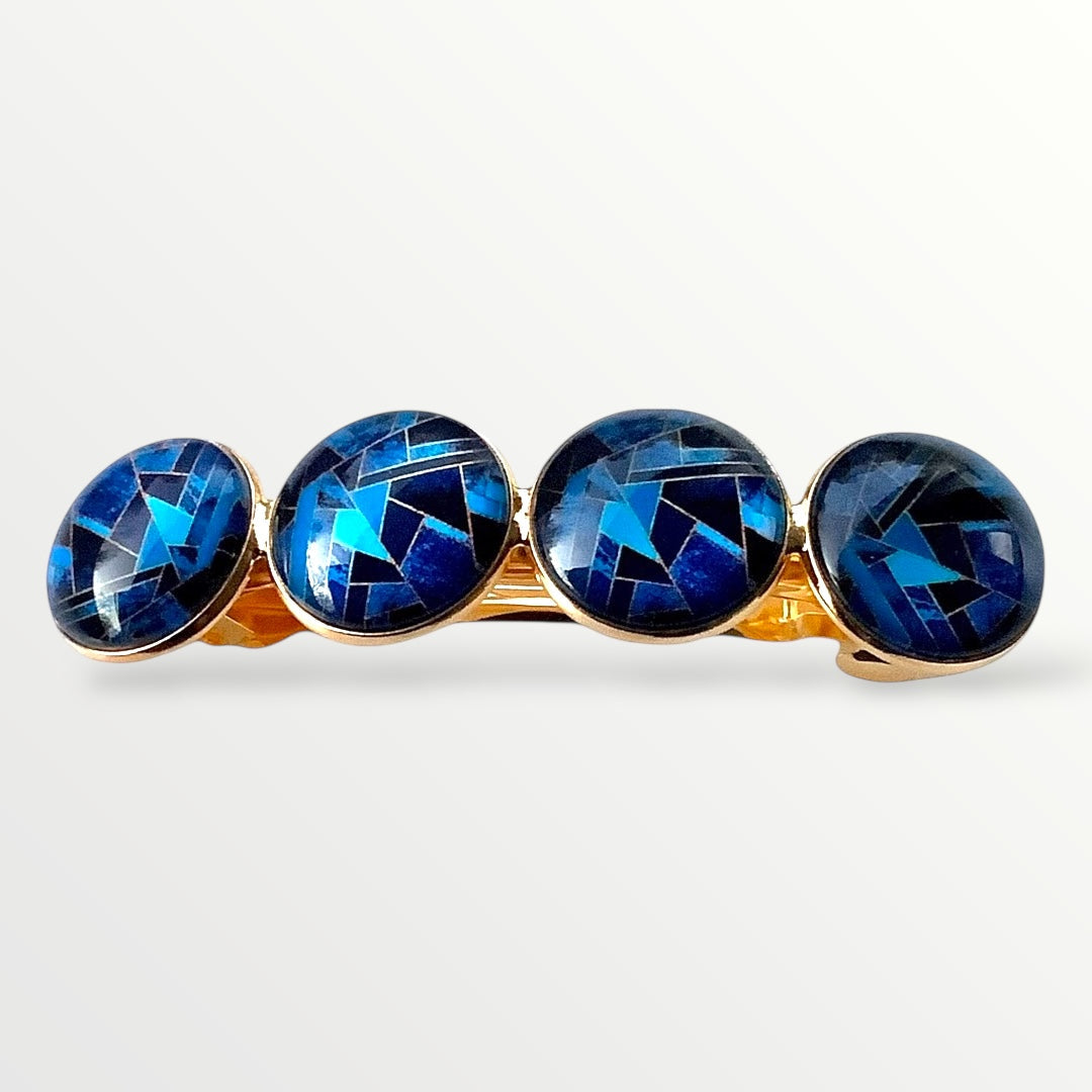 Color hairclip haarspeld goud blauw xl - haarspelden