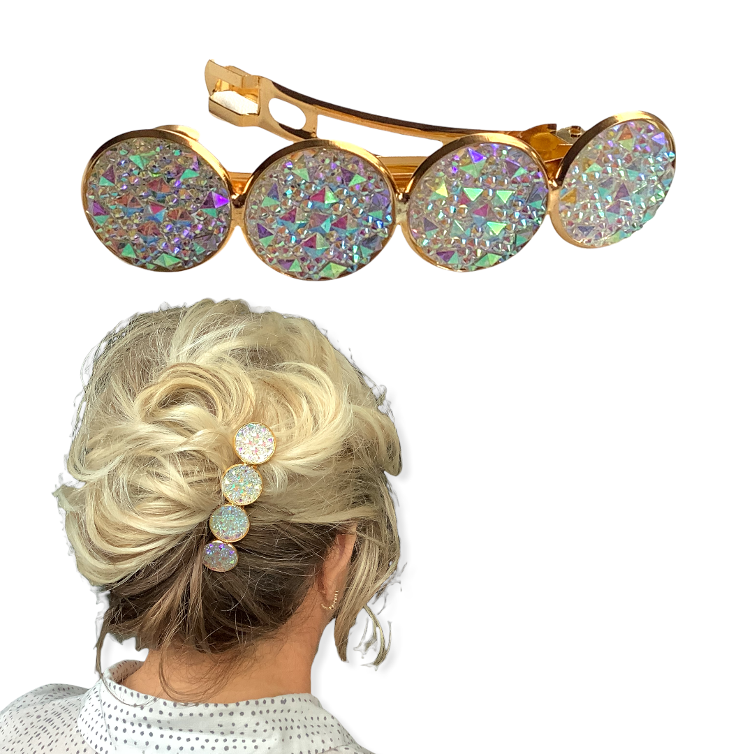 Color hairclip haarspeld goud glossy xl - haarspelden