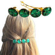 Color hairclip haarspeld goud groen xl - haarspelden