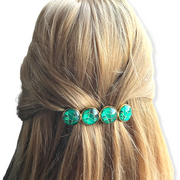 Color hairclip haarspeld goud groen xl - haarspelden