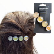Color hairclip haarspeld goudgeel wit xl - haarspelden
