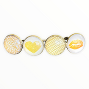 Color hairclip haarspeld goudgeel wit xl - haarspelden